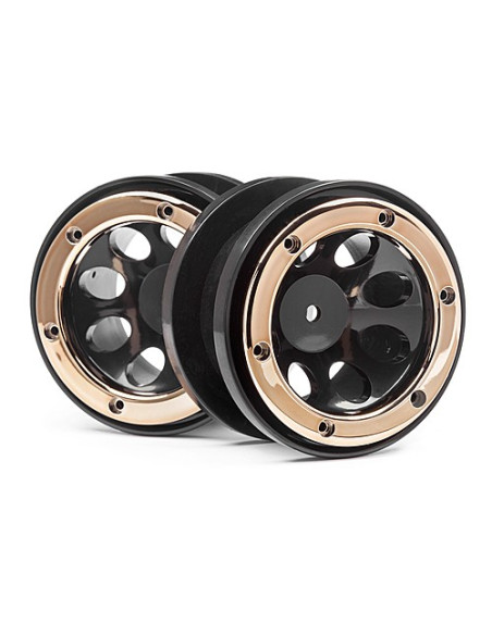 WHEELS W/GOLD BEADLOCKS (2PCS)