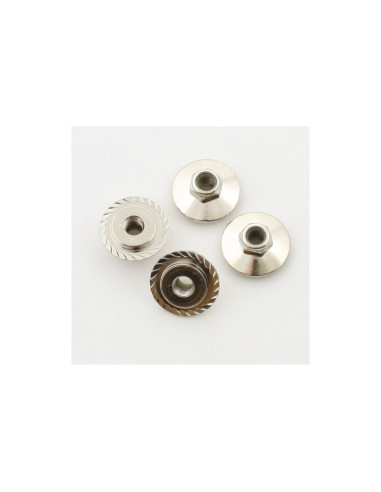 FLANGED LOCK NUT M5X8MM SILVER/4PCS
