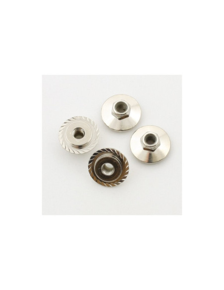 FLANGED LOCK NUT M5X8MM SILVER/4PCS