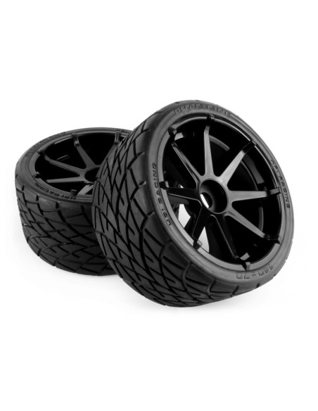 Mounted Phaltline Tire on 3256 Blast Black Wheel 2 pcs