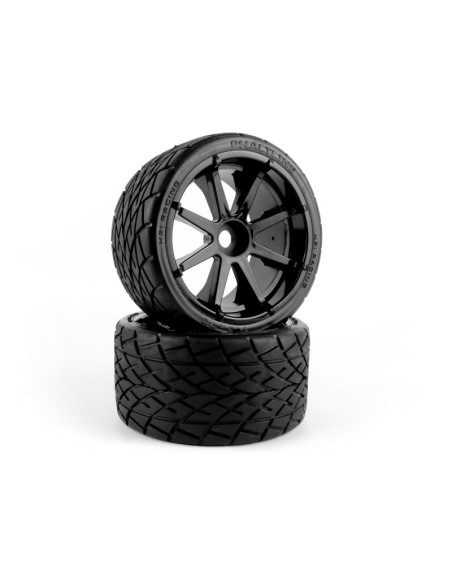 Mounted Phaltline Tire on 3256 Blast Black Wheel 2 pcs