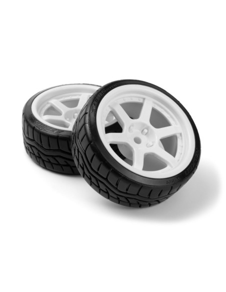 Falken Azenis Drift Tire/HRE C106 Wheel White (6mm OS) 4pcs