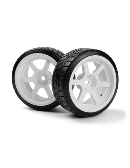 Falken Azenis Drift Tire/HRE C106 Wheel White (6mm OS) 4pcs