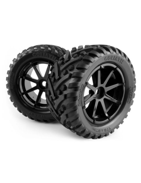 Mounted Goliath Tire on 3256 Blast Black Wheel