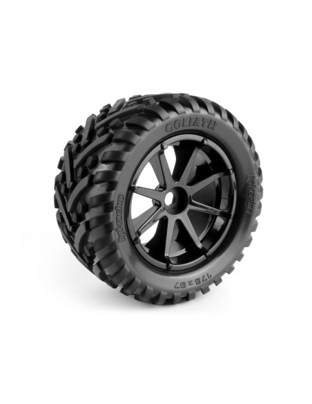 Mounted Goliath Tire on 3256 Blast Black Wheel