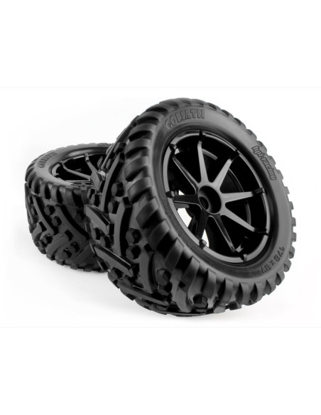 Mounted Goliath Tire on 3256 Blast Black Wheel