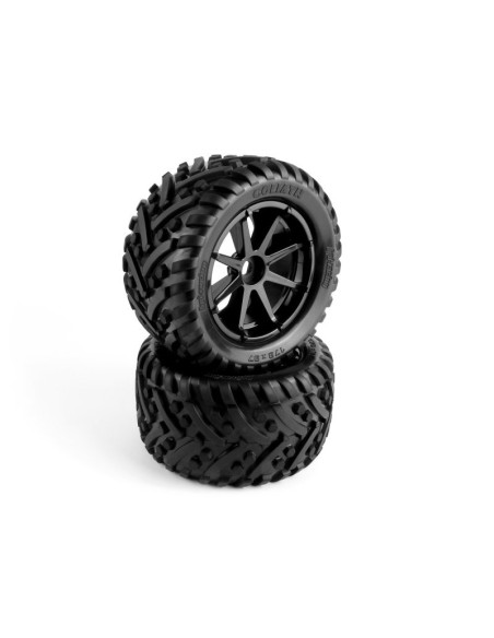 Mounted Goliath Tire on 3256 Blast Black Wheel
