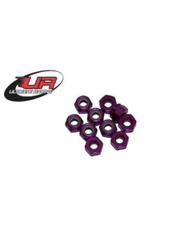 Tuerca autoblocante Aluminio M4 PURPURAL  (10 Unidades)