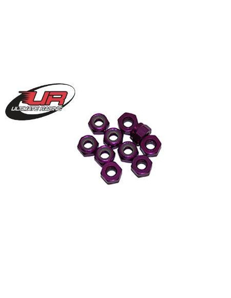 Tuerca autoblocante Aluminio M4 PURPURAL  (10 Unidades)