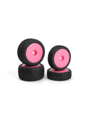 Microbe Buggy Wheel/Tyre Set (Pink/Front/Rear)