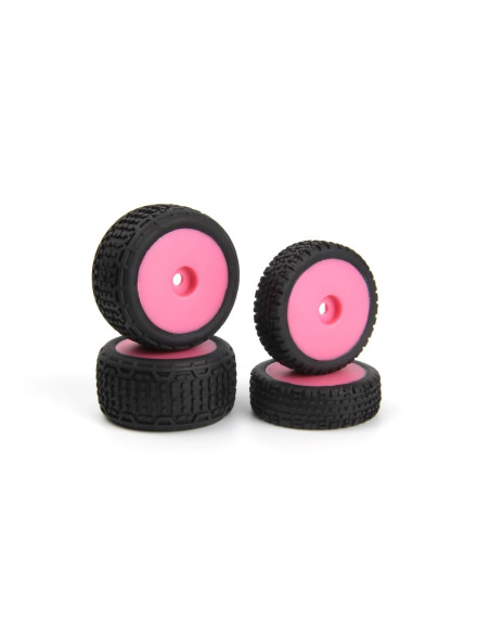 Microbe Buggy Wheel/Tyre Set (Pink/Front/Rear)