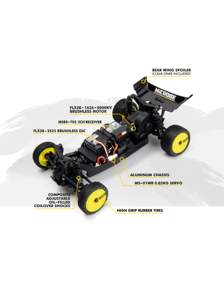 Maverick RC Microbe Flux 1-24th Buggy - Yellow