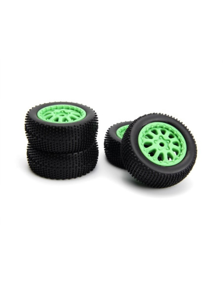 Sidepin SC Wheel-Tyre Set (Green-Front-Rear)