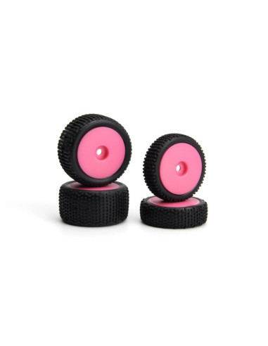Sideline Buggy Wheel-Tire Set (Pink-Front-Rear)