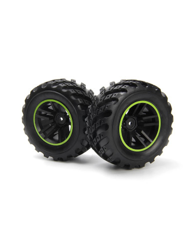 Spryte Wheels/Tires Assembled (Black/Green)