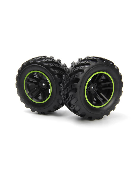 Spryte Wheels/Tires Assembled (Black/Green)