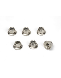 M4 Flanged Lock Nuts (6pcs)