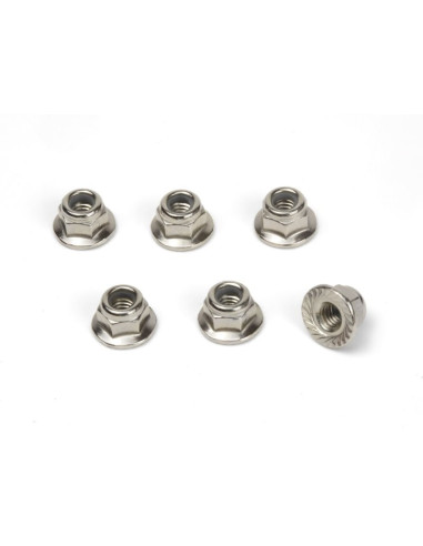 M4 Flanged Lock Nuts (6pcs)