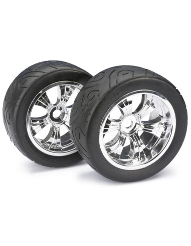 "Wheel Set LP Truggy ""Street"" chrome 1:8 (2...