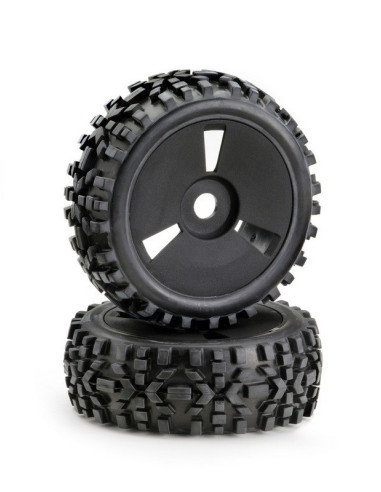 Wheel Set Buggy Disc "Dirt" Black 1:8 (2)