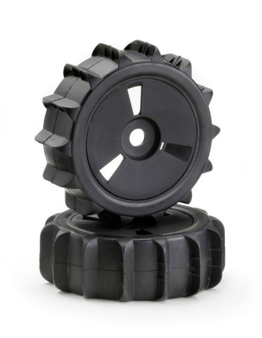 Wheel Set Buggy Disc "Sand Paddle" Black 1:8 (2)