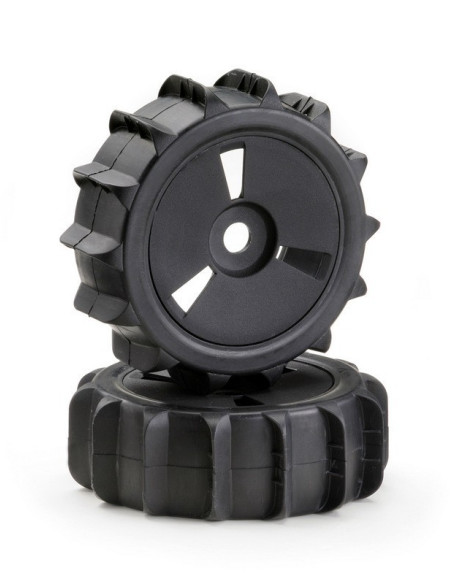 Wheel Set Buggy Disc "Sand Paddle" Black 1:8 (2)