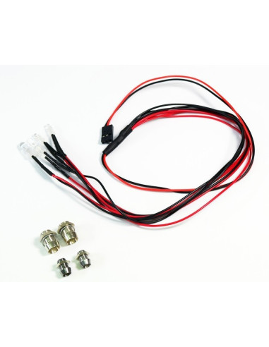LED set white/red with aluminum holder