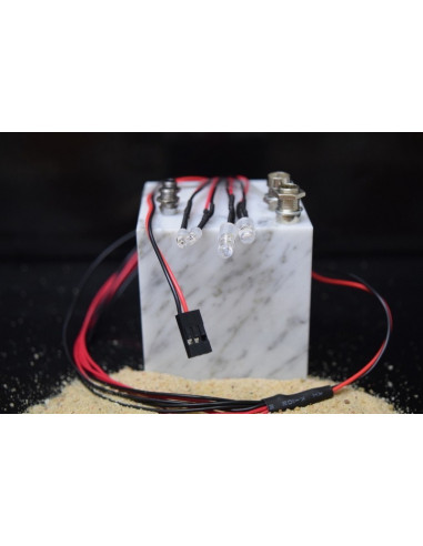 LED set white/red with aluminum holder