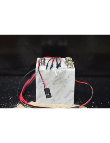 LED set white/red with aluminum holder