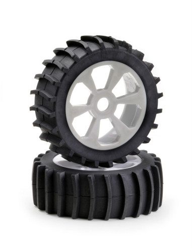 Wheel Set Buggy 6-spoke "Sandpaddle" white 1:8