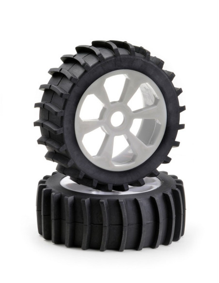 Wheel Set Buggy 6-spoke "Sandpaddle" white 1:8