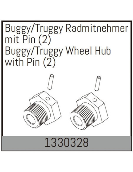 Buggy/Truggy Wheel Hub with Pin