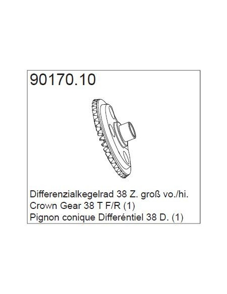 90170.10 Crown gear 38T FLAS 3.0 GM racing