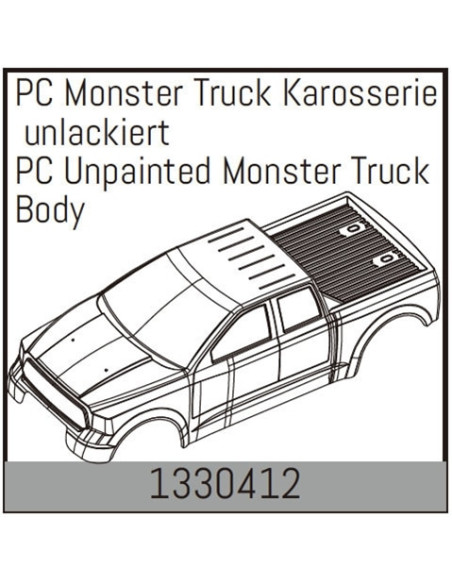 PC Unpainted Monster Truck Body