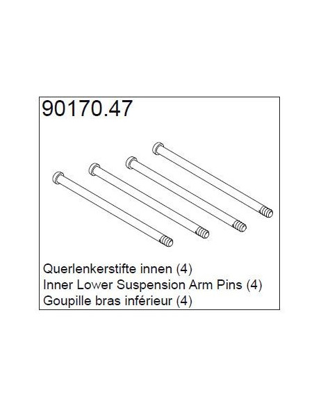 90170.47 Inner lower suspension arm pins (4)