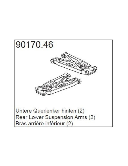 90170.46 Rear lower suspension arms (2)