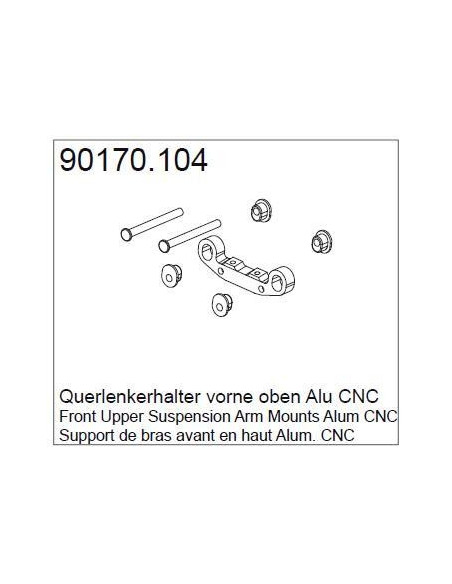 90170.104 Front upper suspension arm mount alum.