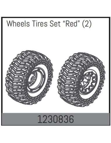 Beadlock Wheel Set128x65mm - Red