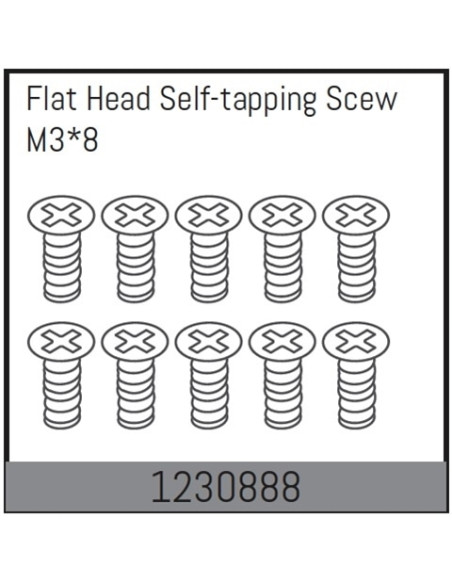 M3x8 Flat Head Self-tapping Screw Set