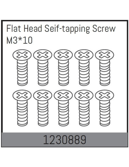 M3x10 Flat Head Self-tapping Screw Set