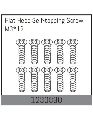 M3x12 Flat Head Self-tapping Screw Set