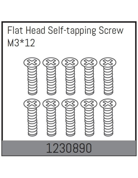 M3x12 Flat Head Self-tapping Screw Set