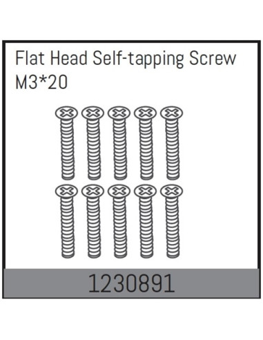 M3x20 Flat Head Self-tapping Screw Set