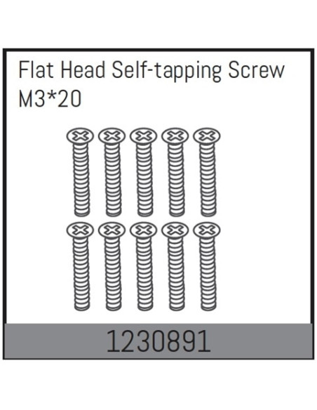 M3x20 Flat Head Self-tapping Screw Set