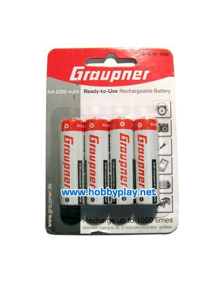 Pilas recargables AA 2200 mAh Graupner (4u)