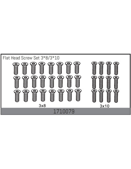 Flat Head Screw Set 3x8/3x10