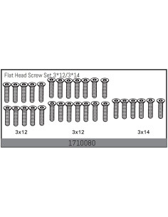 Flat Head Screw Set 3x12/3x14