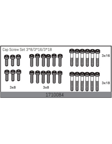 Cap Screw Set 3x8/3x16/3x18