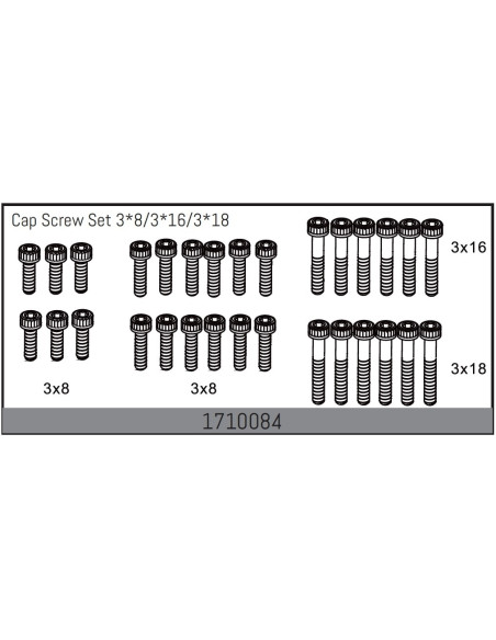 Cap Screw Set 3x8/3x16/3x18