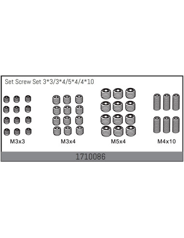 Set Screw Set 3x3/3x4/5x4/4x10